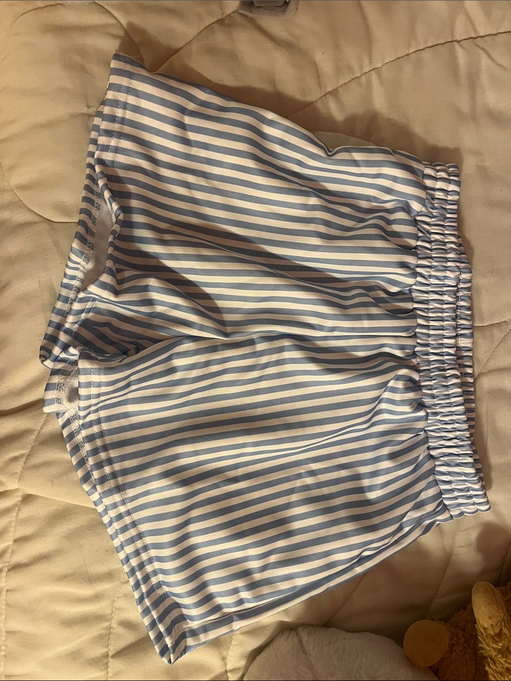 SHEIN Blue and White Striped Elastic Waist Women’s Shorts